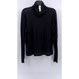 H&M Women's Black Rib Knit Pullover Long Sleeve Turtleneck Sweater SZ 2XL